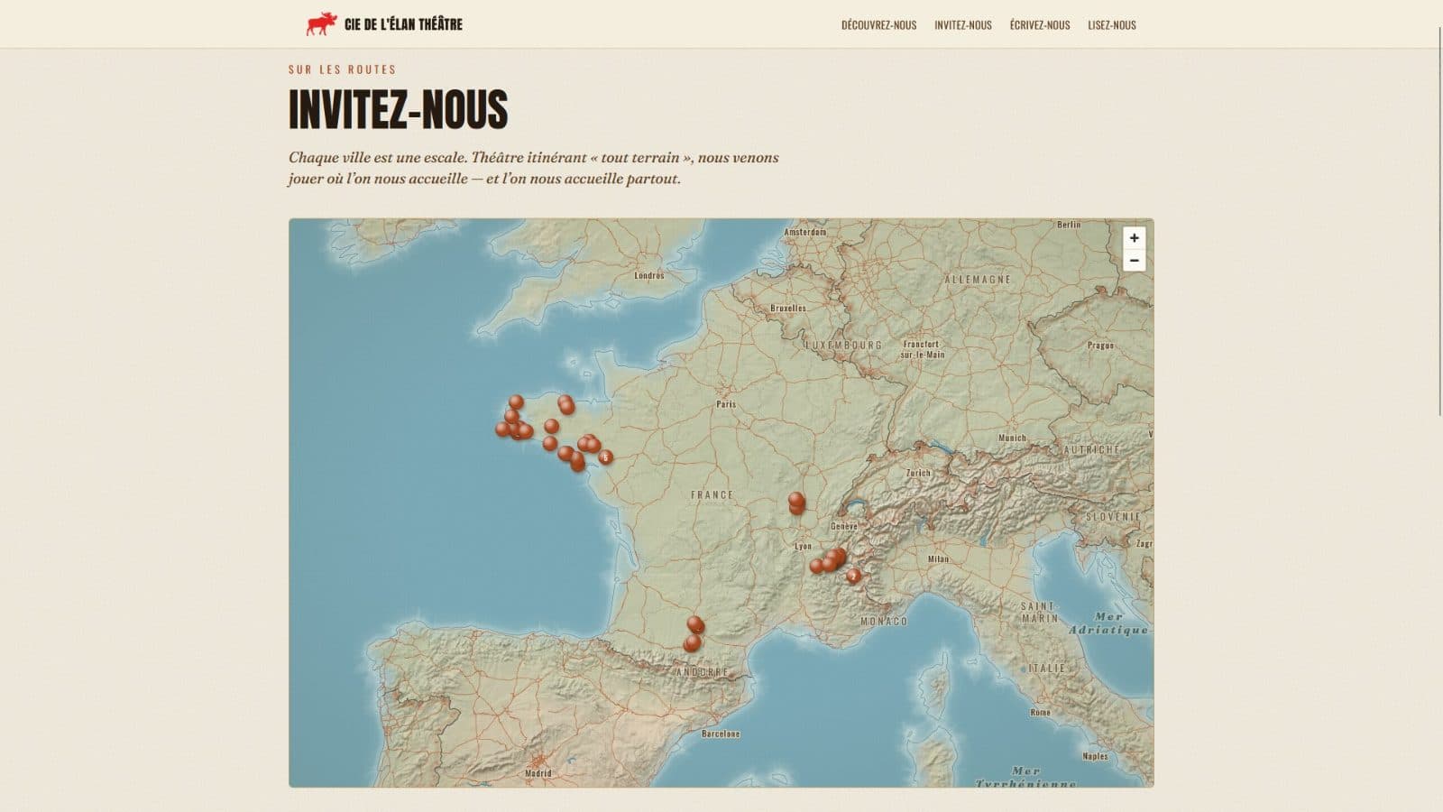 La section "Invitez-nous"